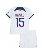 Billige Paris Saint-Germain Danilo Pereira #15 Bortedraktsett Barn 2023-24 Kortermet (+ Korte bukser)